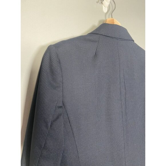 J Crew Pinstripe Wool Blazer Navy Blue Womens Jacket Two Button Size 6 Office - Picture 8 of 12